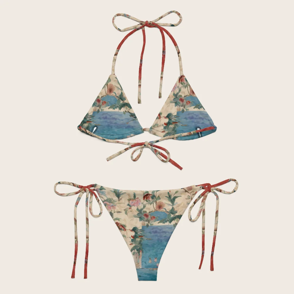 String Bikini on model