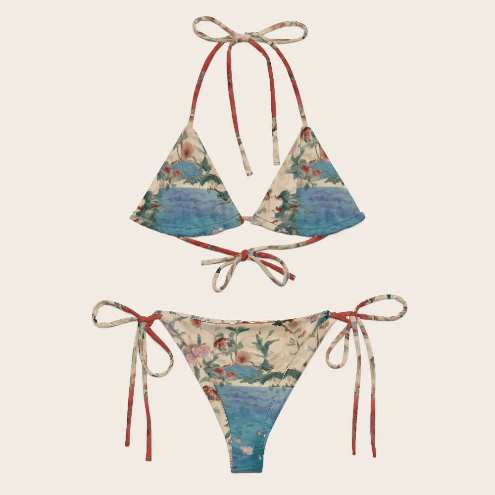 String Bikini on model