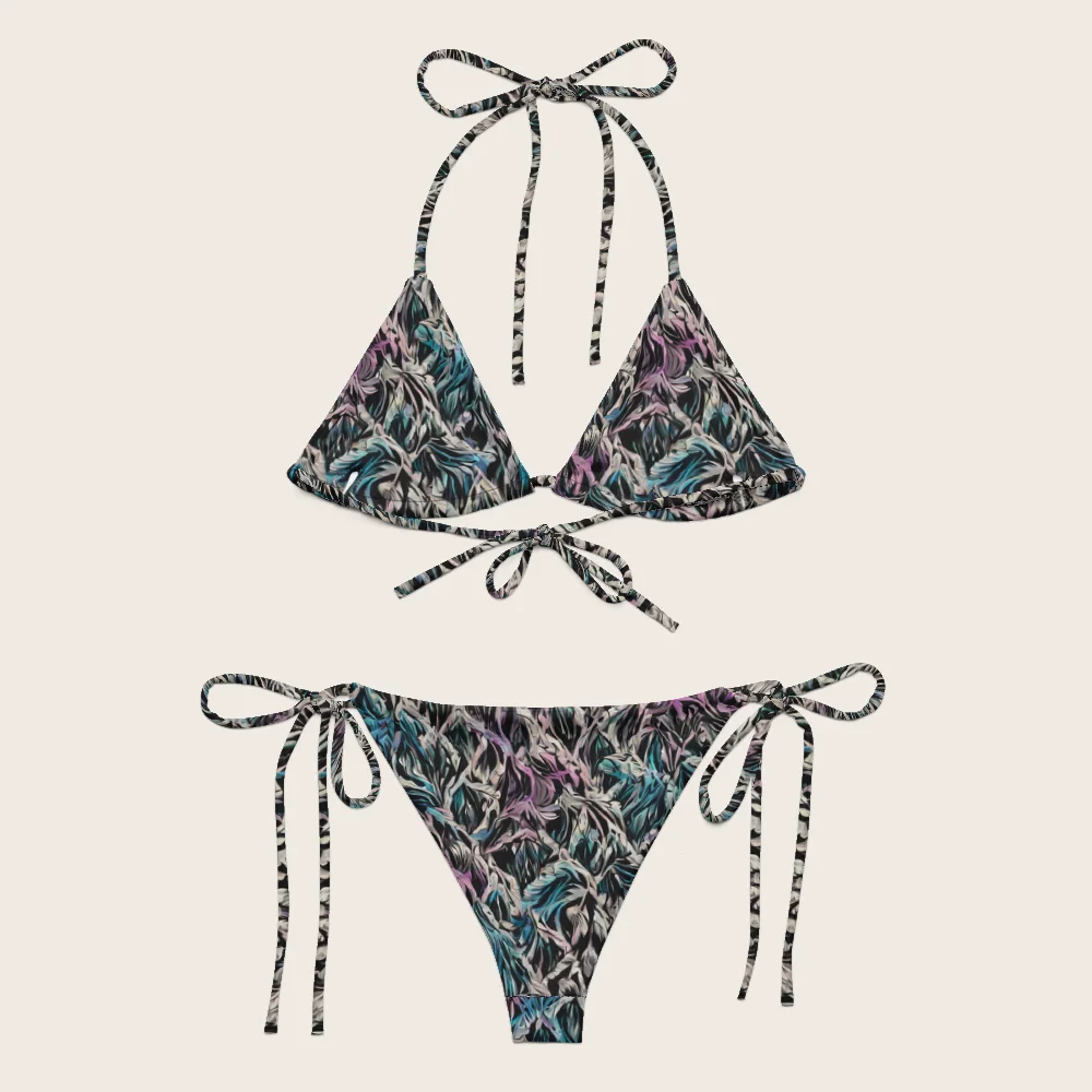 String Bikini on model