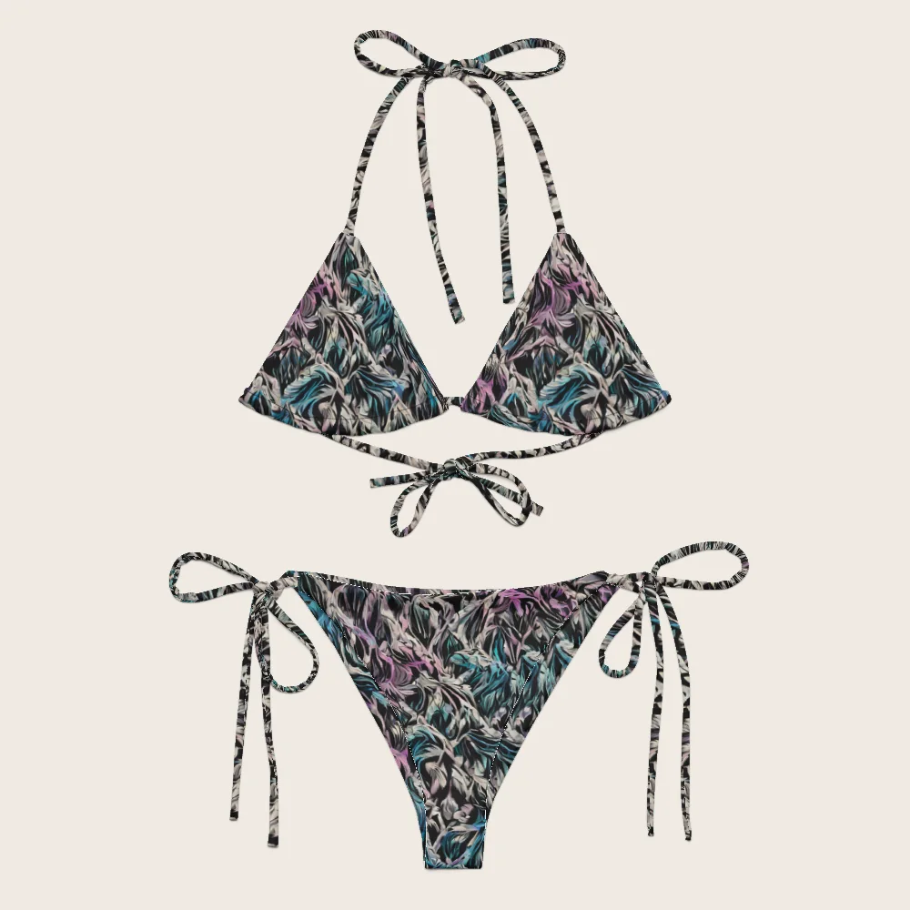 String Bikini on model