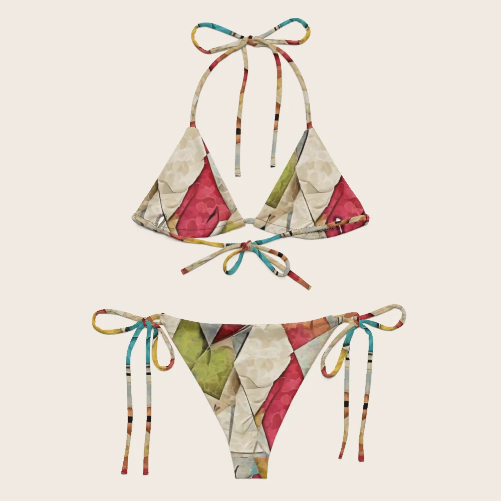 String Bikini on model