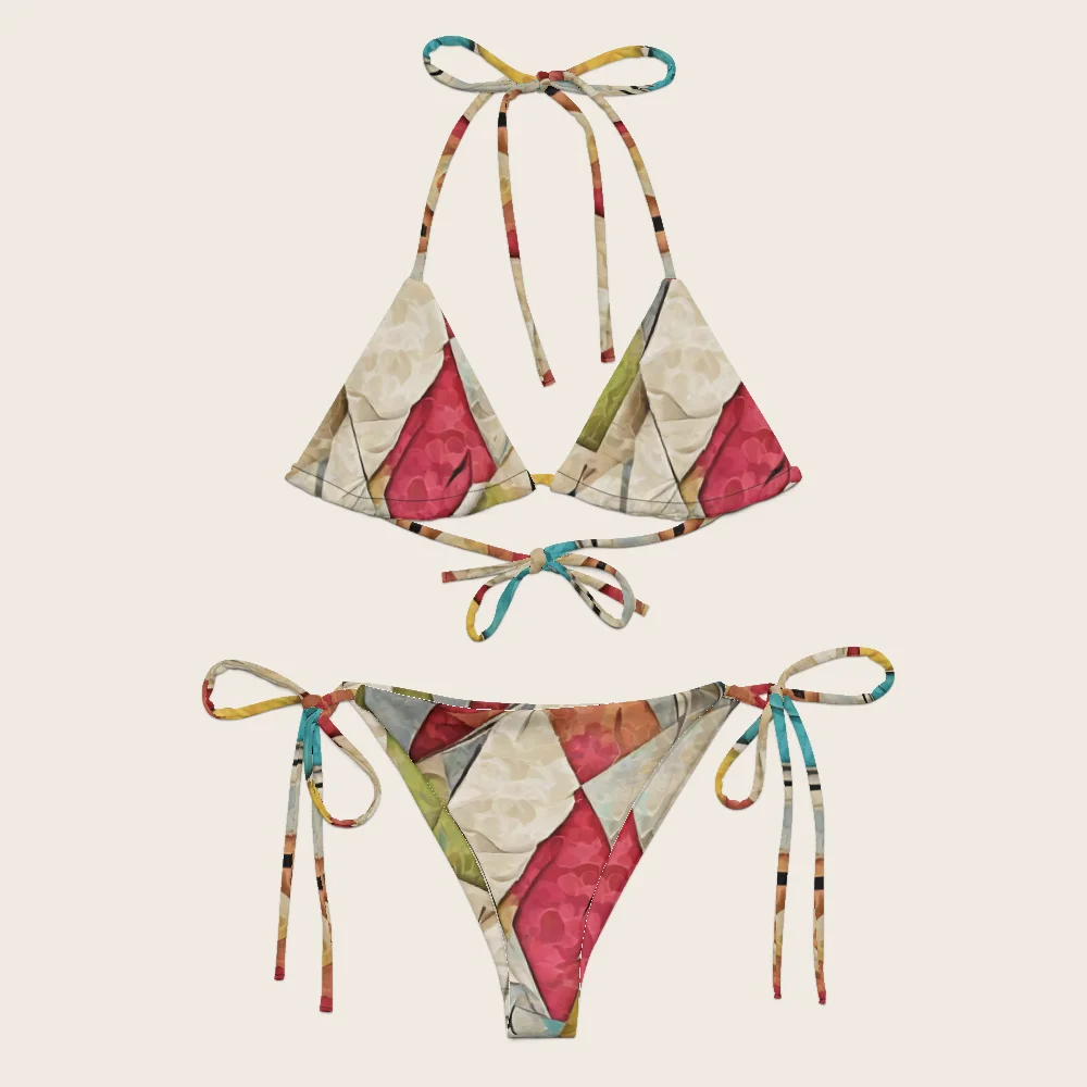 String Bikini on model