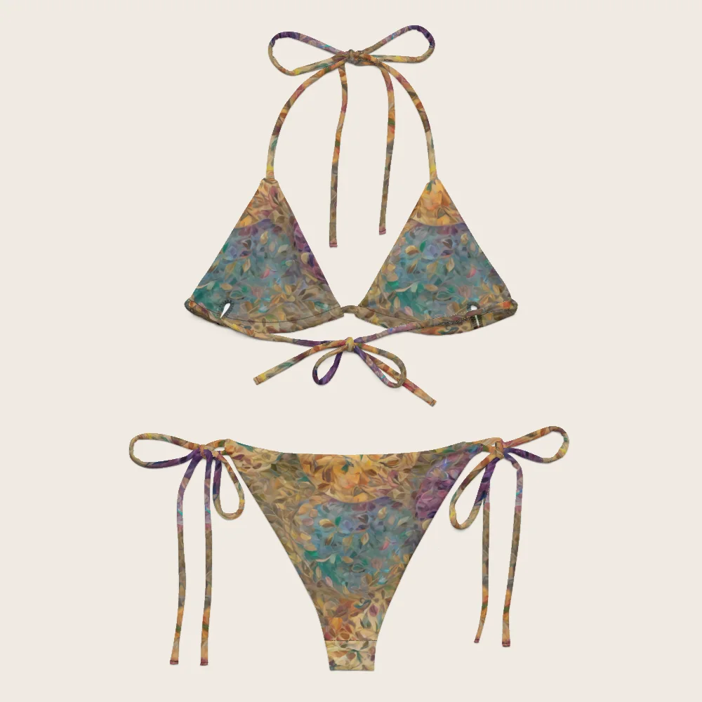 String Bikini on model