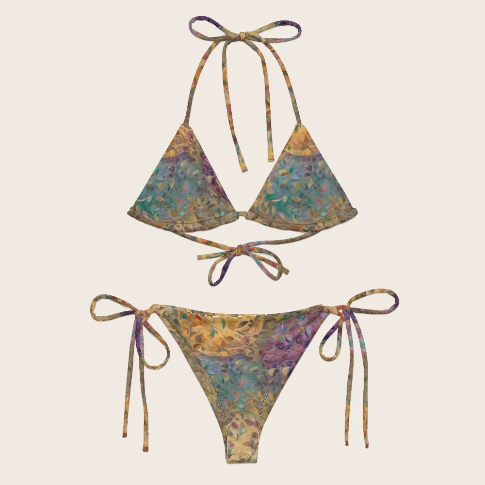 String Bikini on model