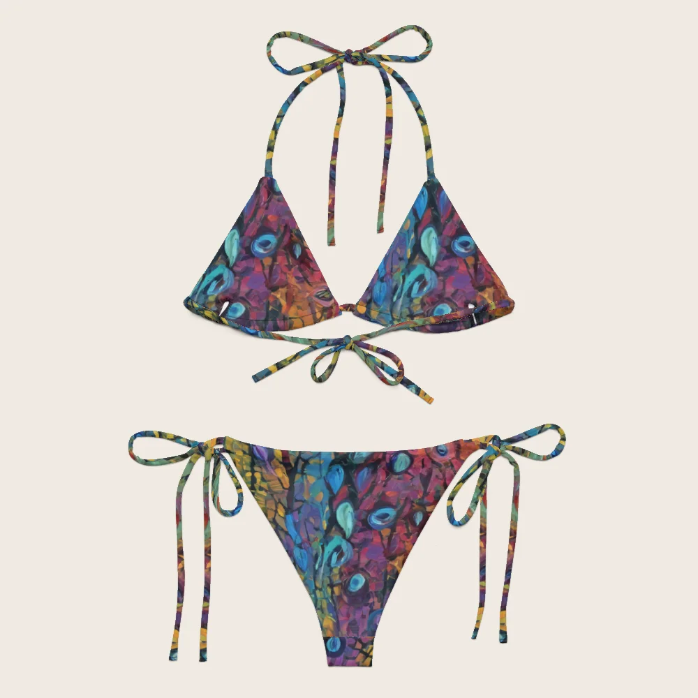 String Bikini on model