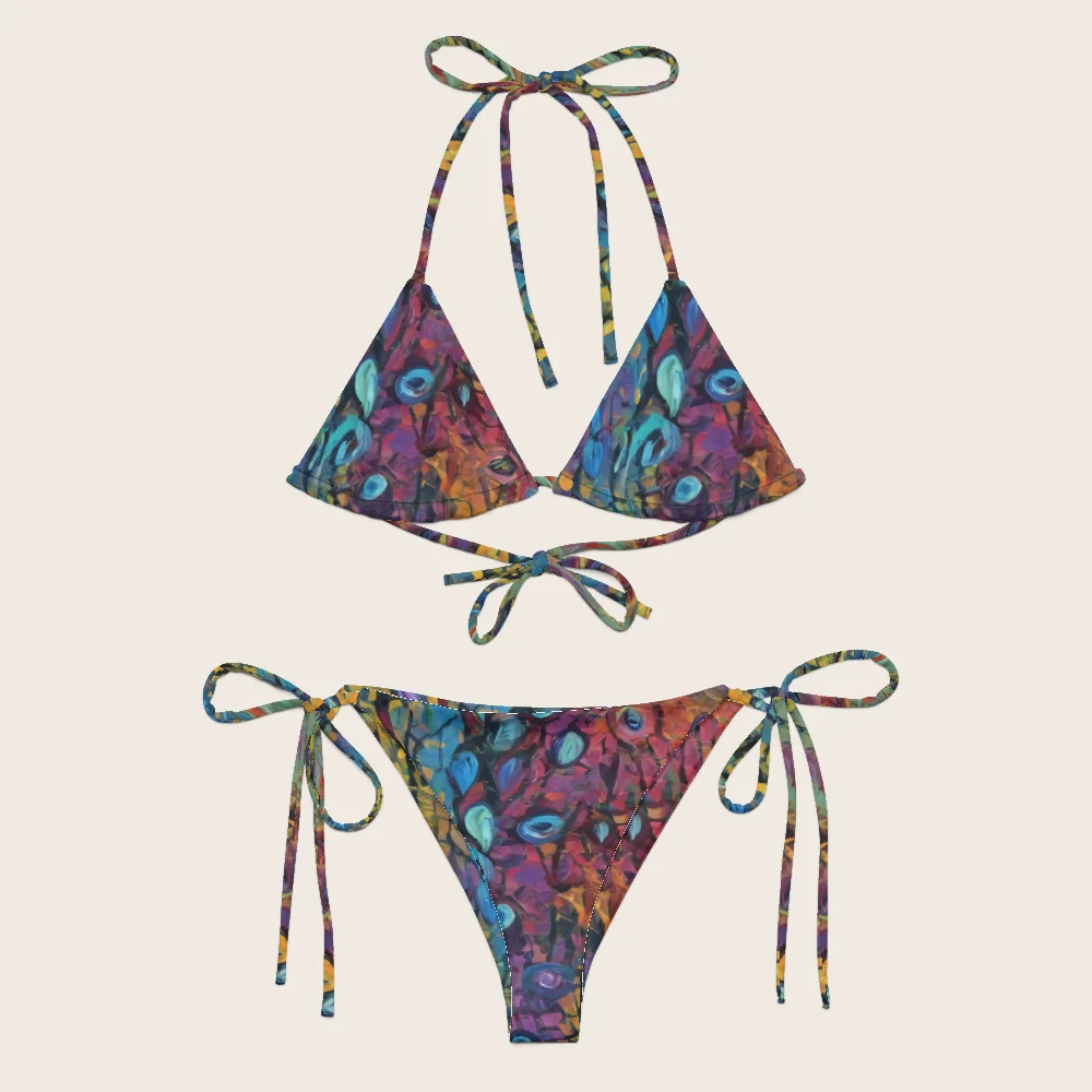 String Bikini on model