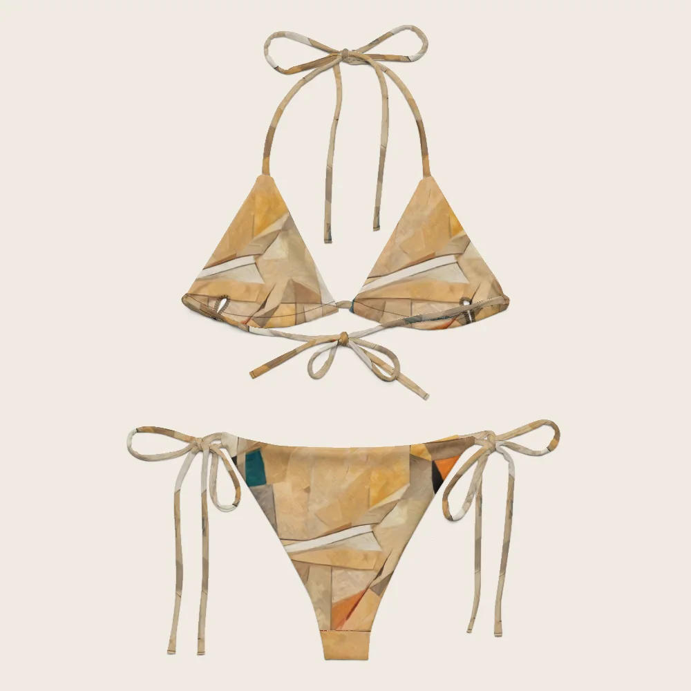 String Bikini on model