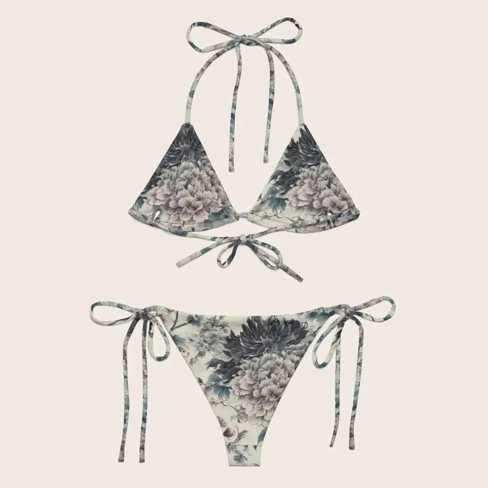 String Bikini on model