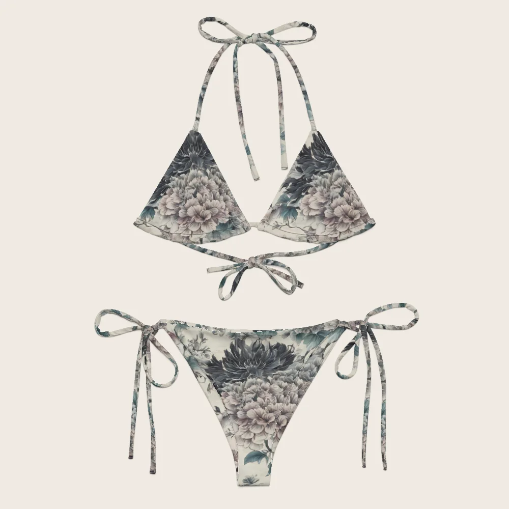 String Bikini on model
