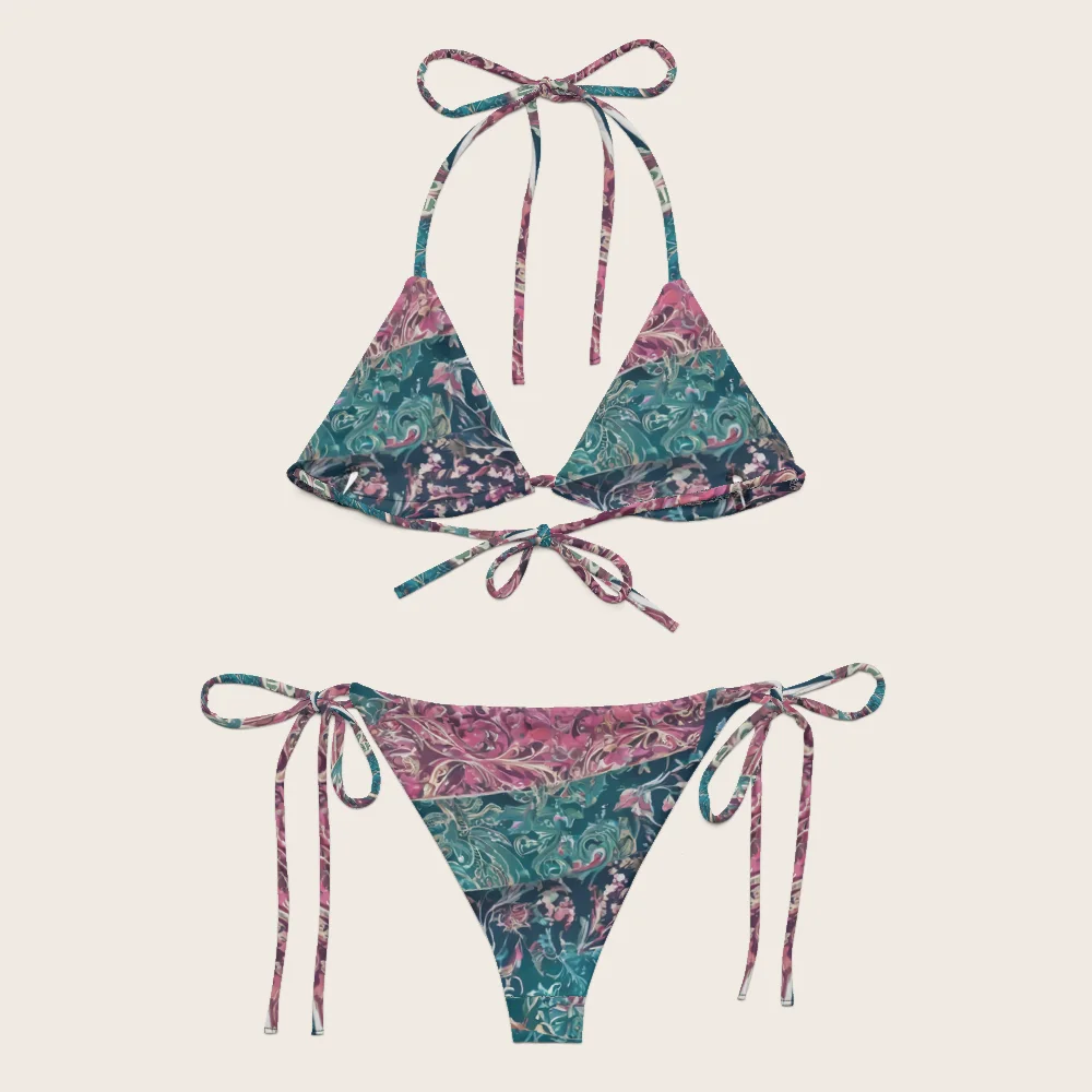String Bikini on model
