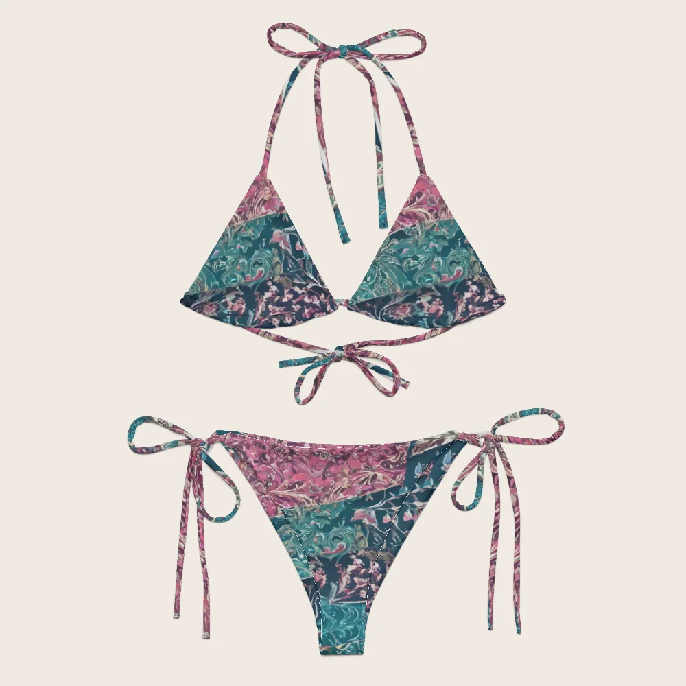 String Bikini on model