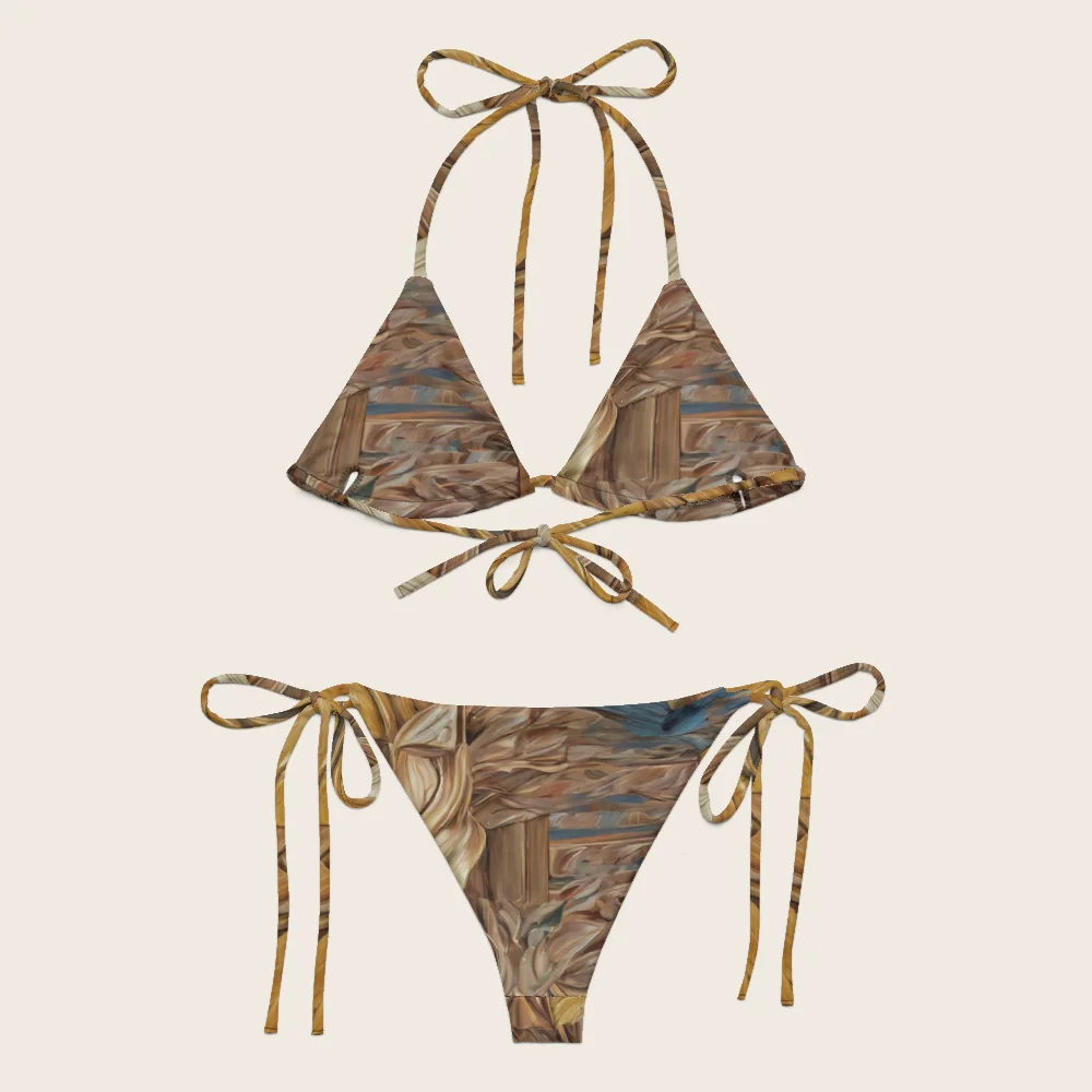 String Bikini on model