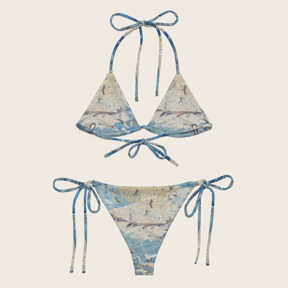 String Bikini on model
