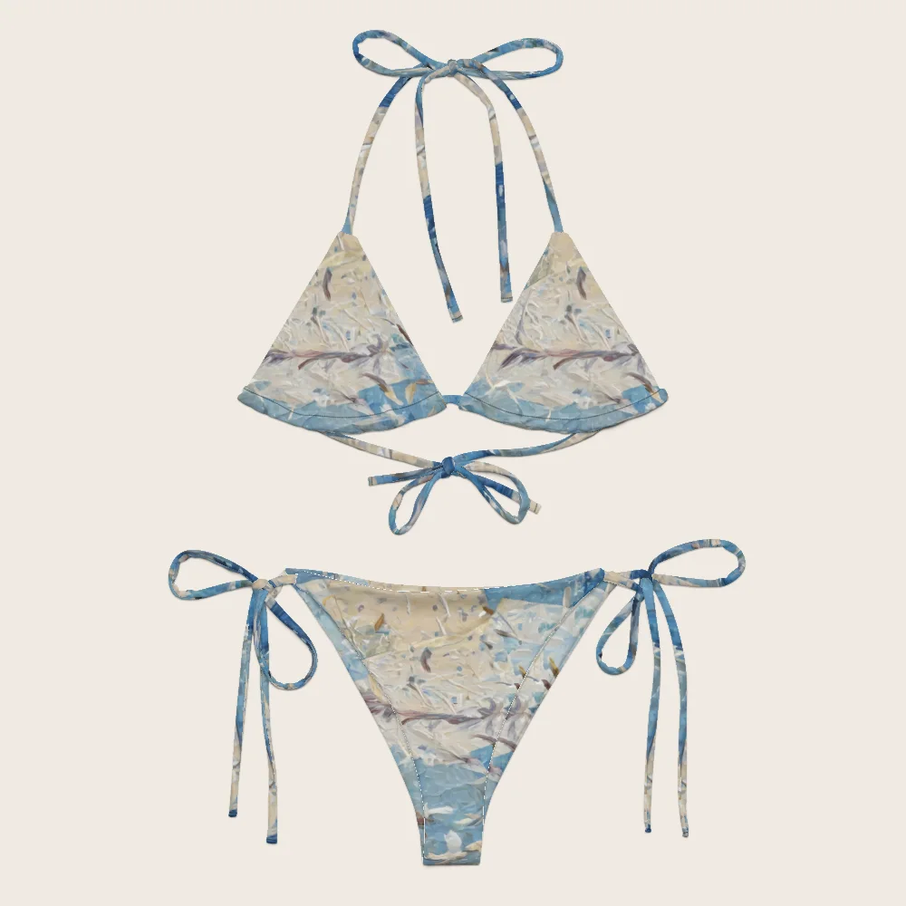 String Bikini on model