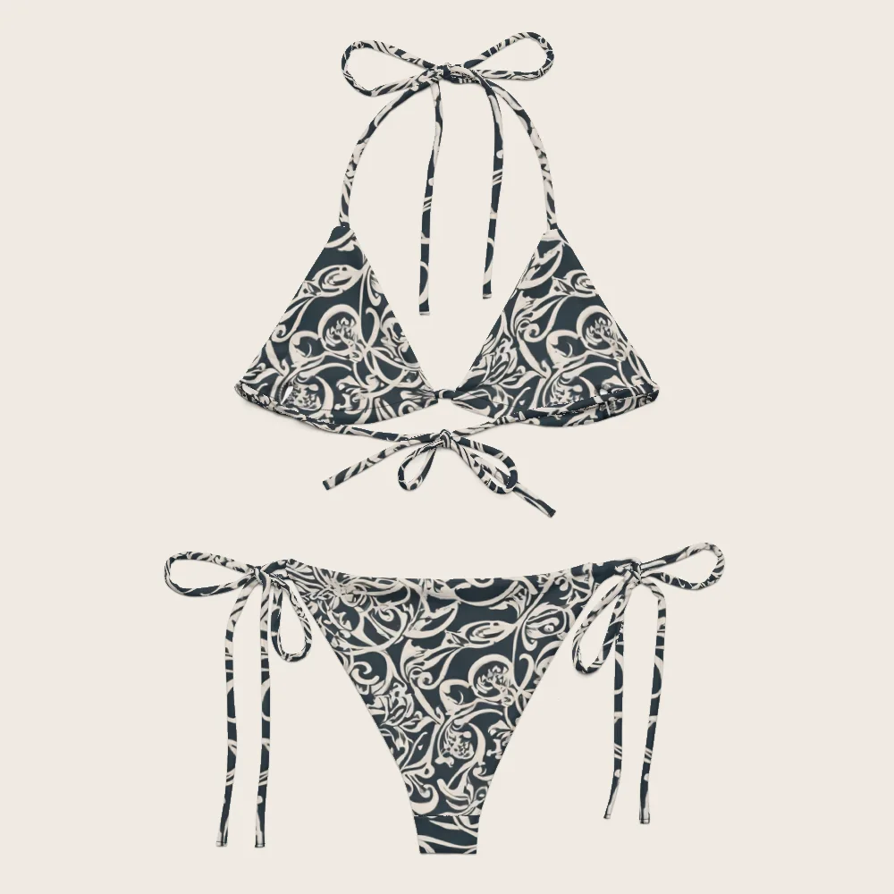String Bikini on model