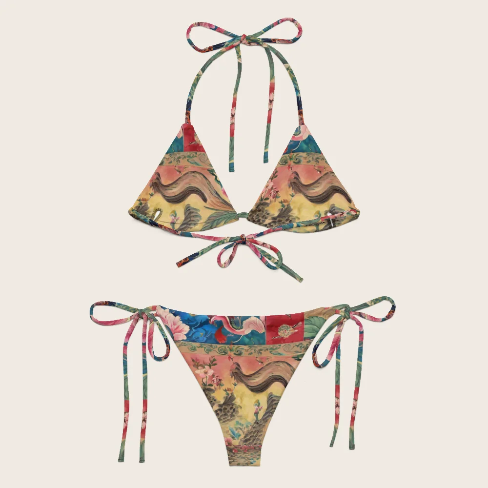 String Bikini on model