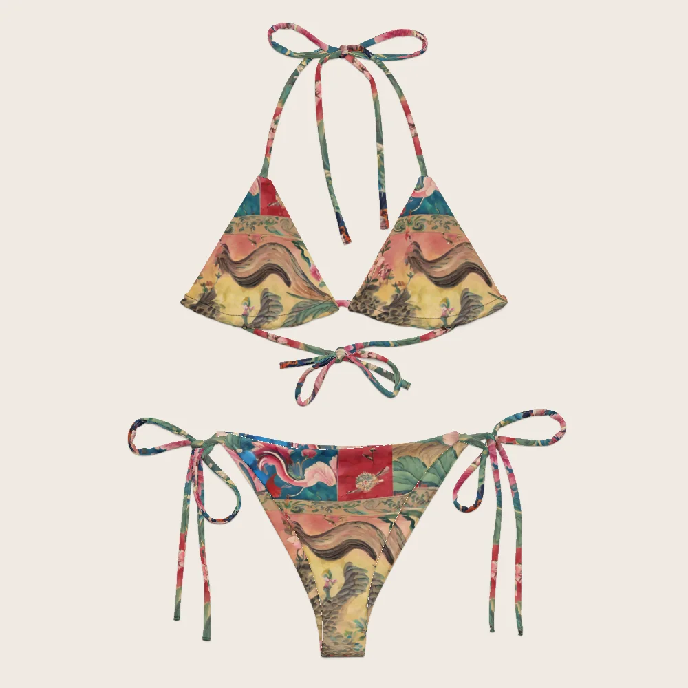 String Bikini on model