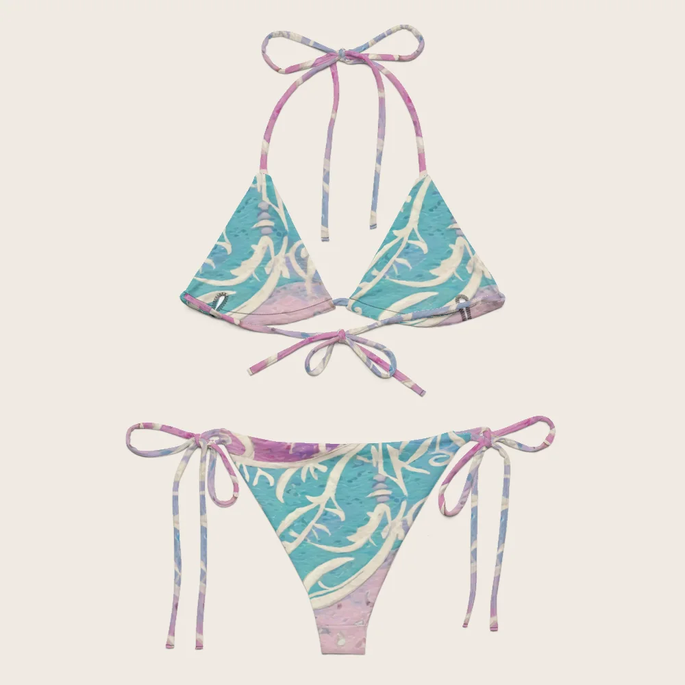 String Bikini on model