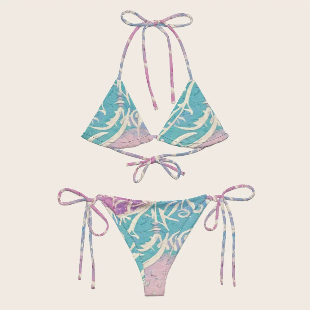 String Bikini on model