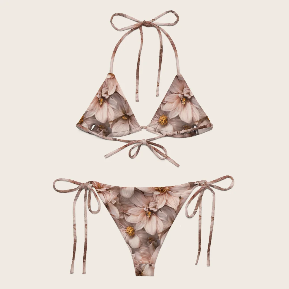 String Bikini on model