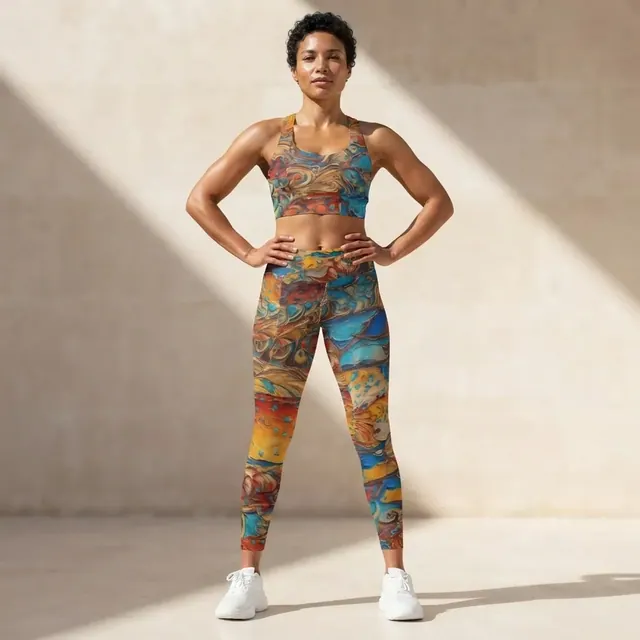 Longline Sports Bra, one-of-one design 2BAD010C