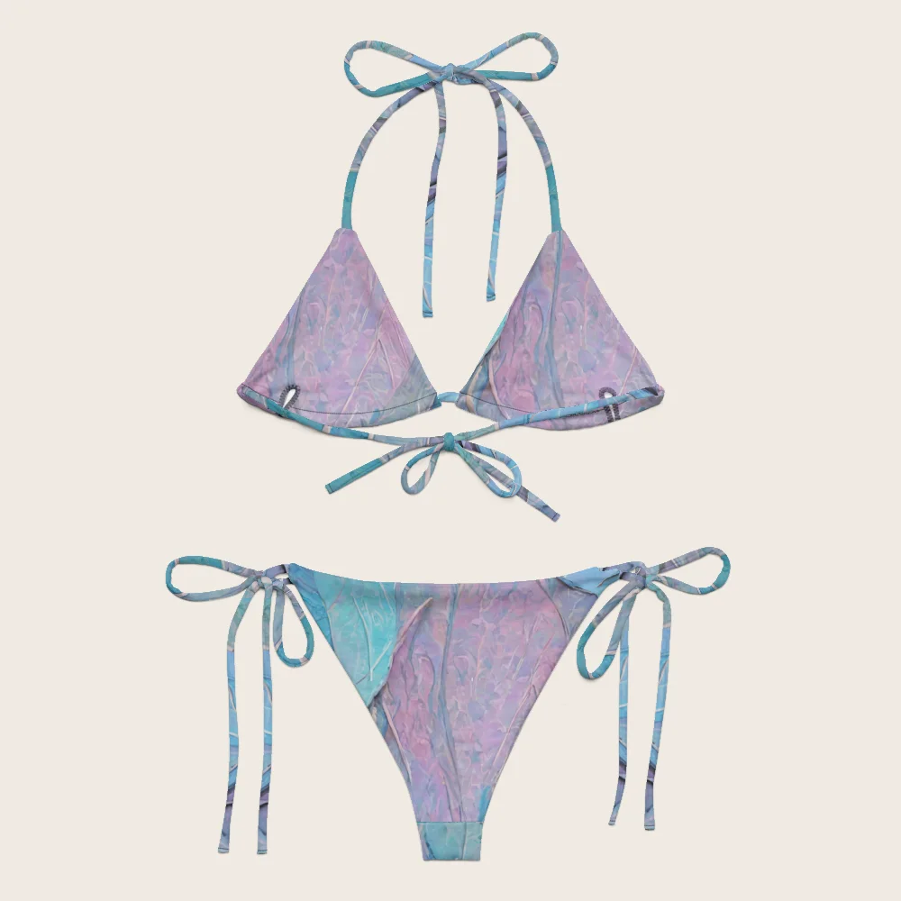 String Bikini on model