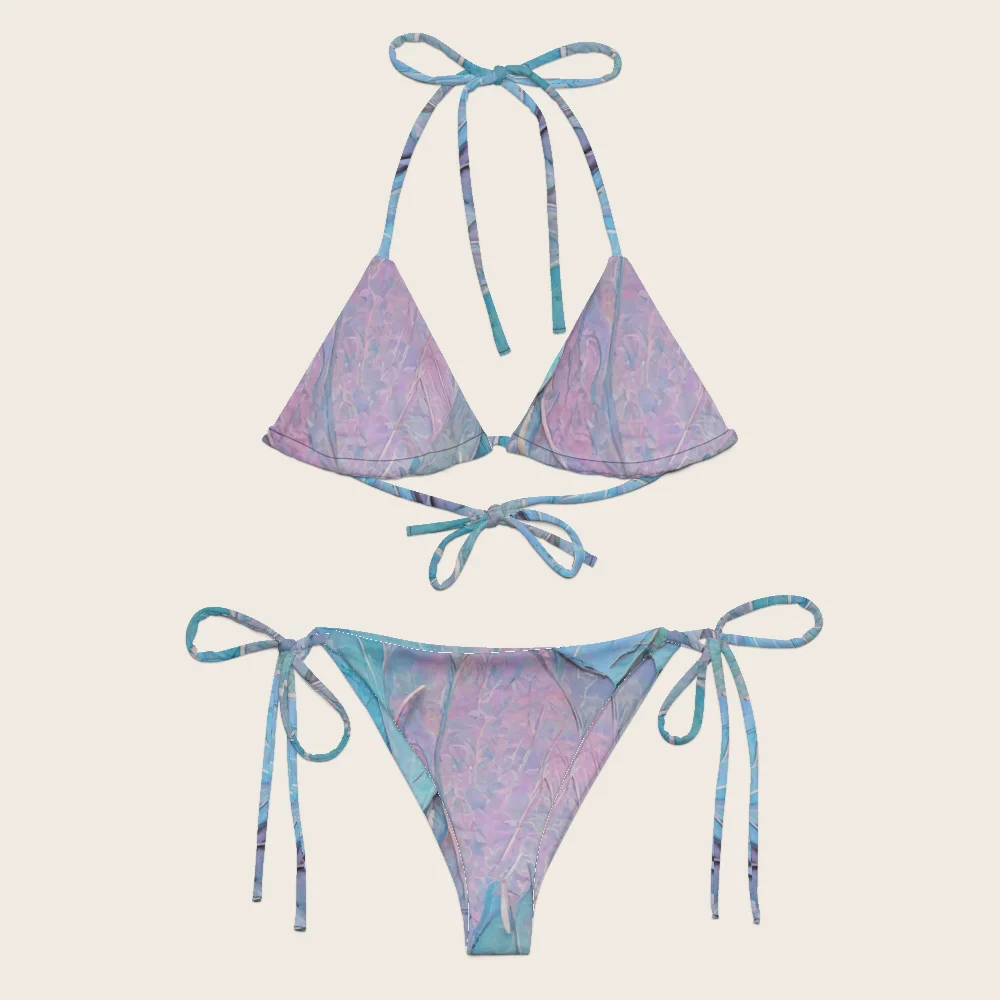 String Bikini on model