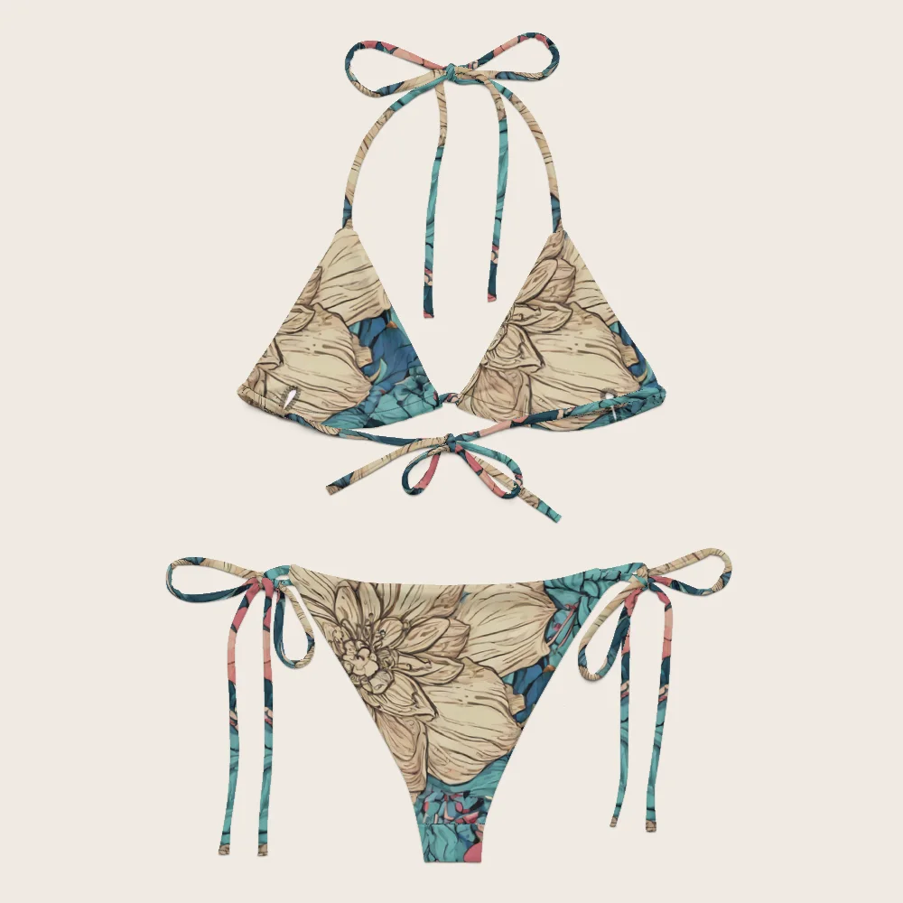 String Bikini on model