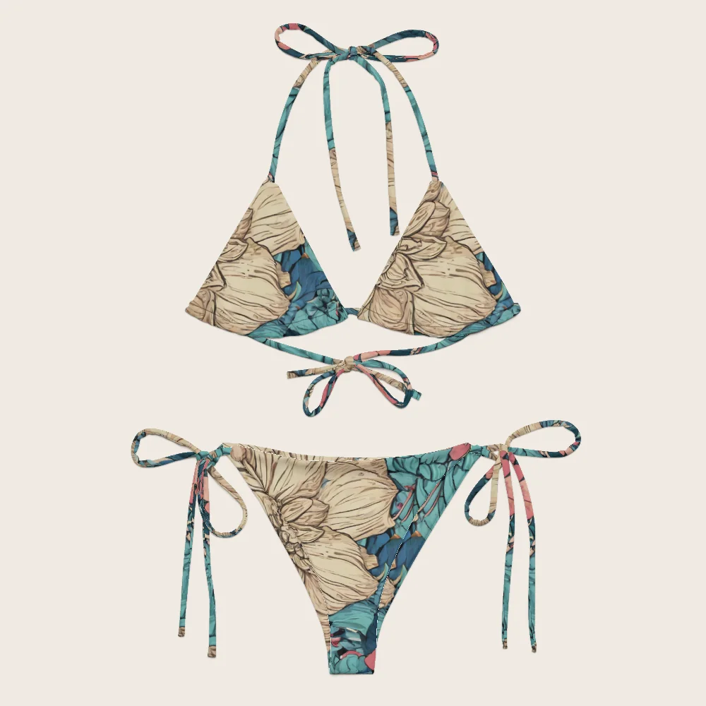 String Bikini on model