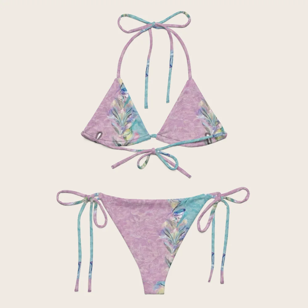 String Bikini on model