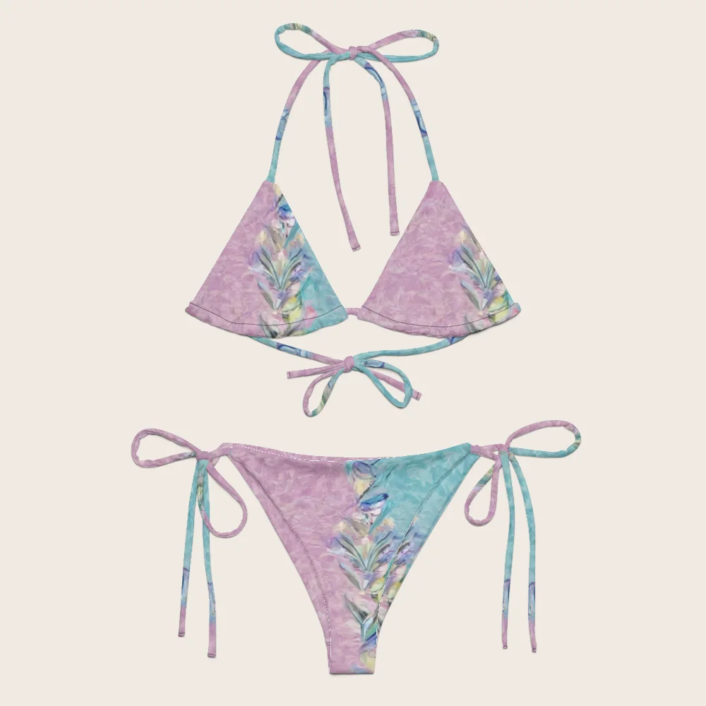 String Bikini on model