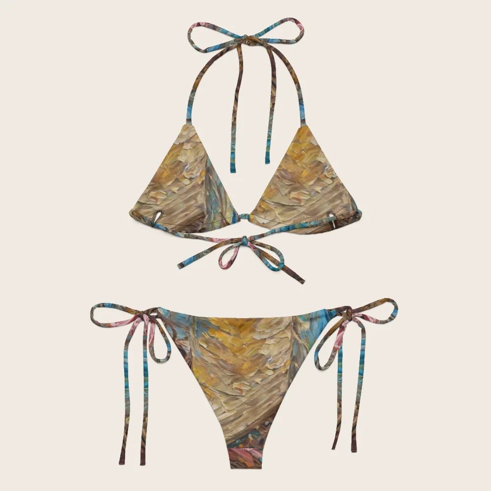 String Bikini on model