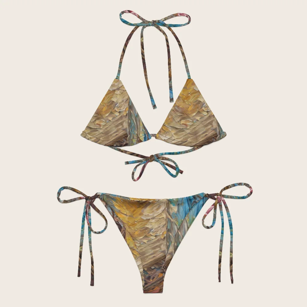 String Bikini on model