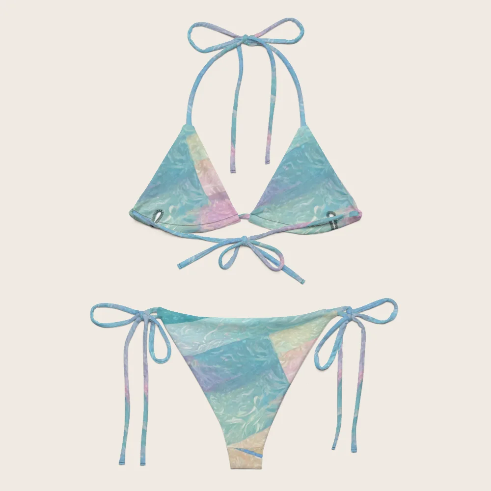 String Bikini on model