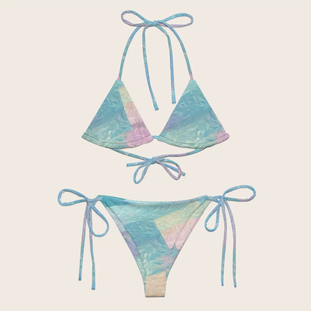 String Bikini on model