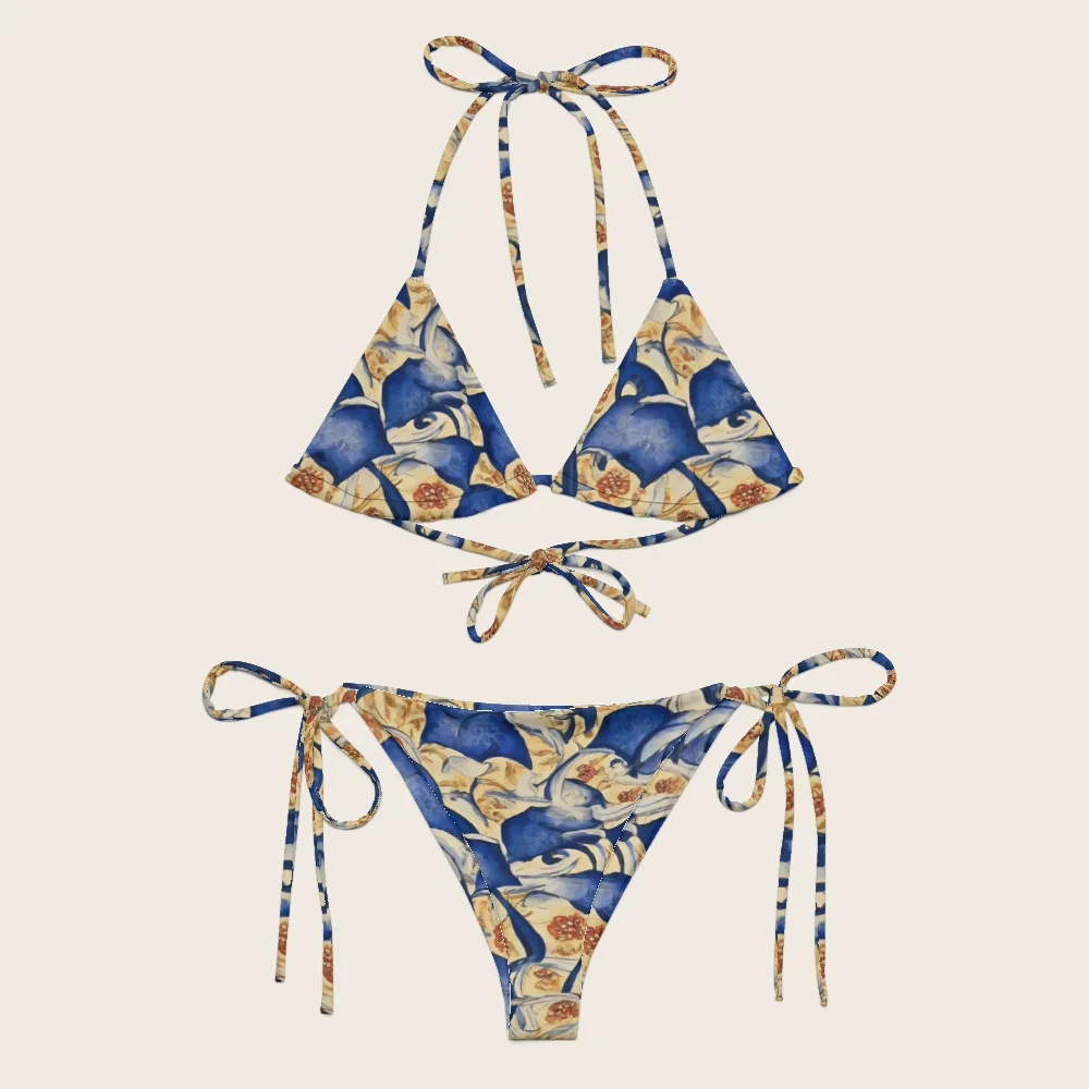 String Bikini on model
