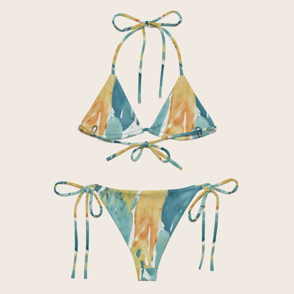 String Bikini on model