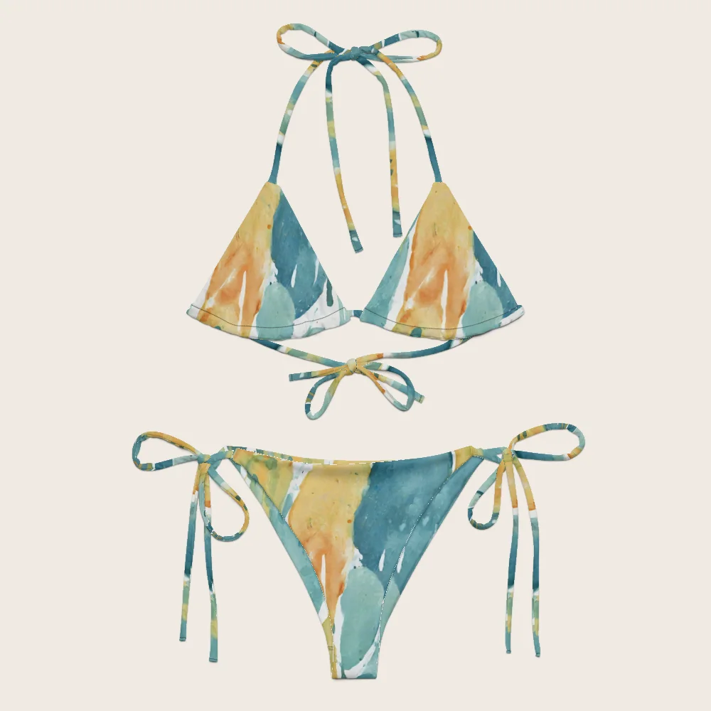 String Bikini on model