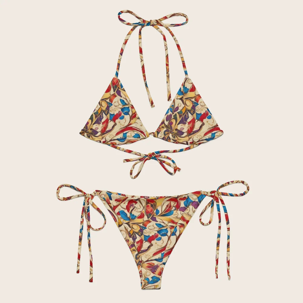String Bikini on model