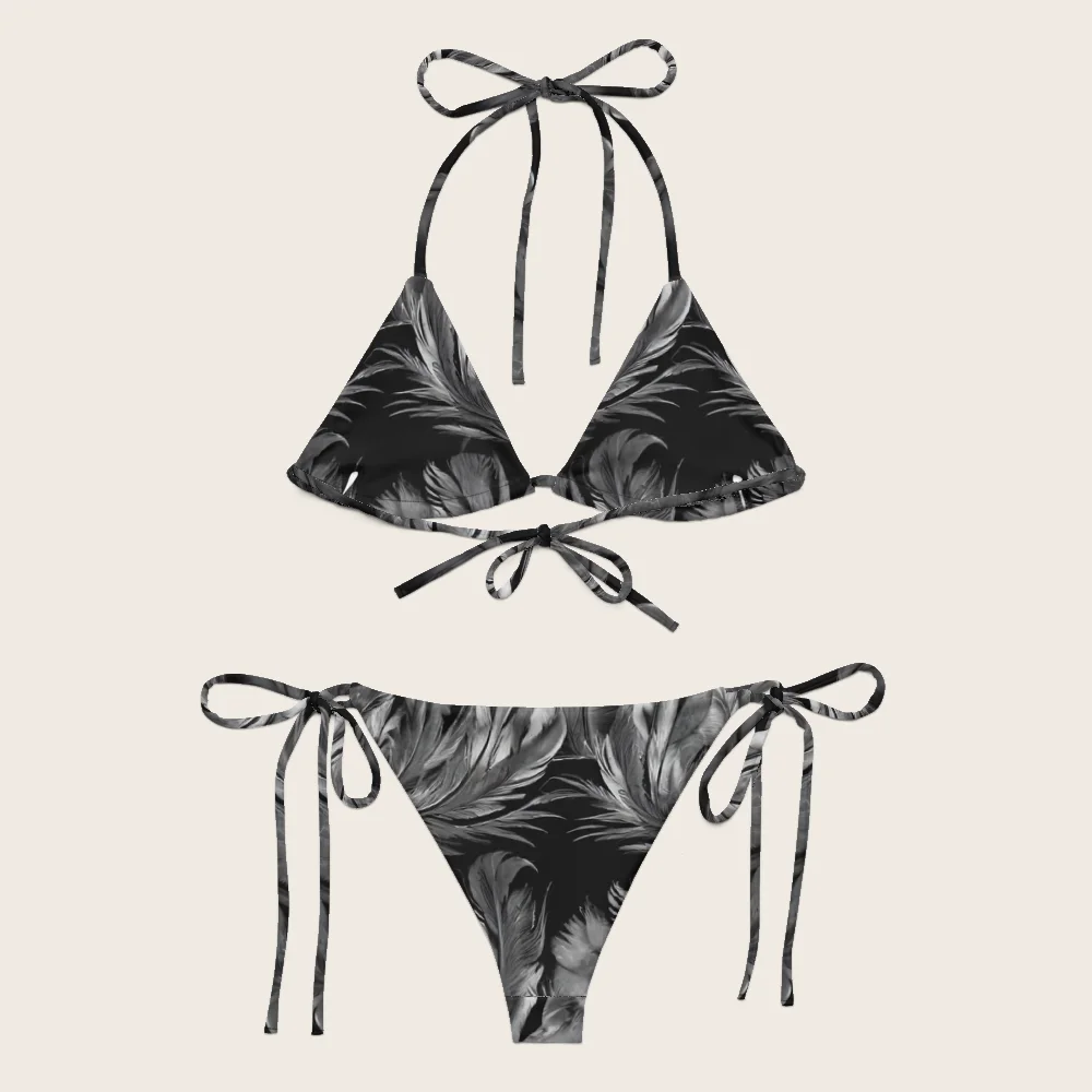 String Bikini on model