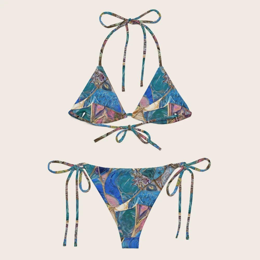 String Bikini on model