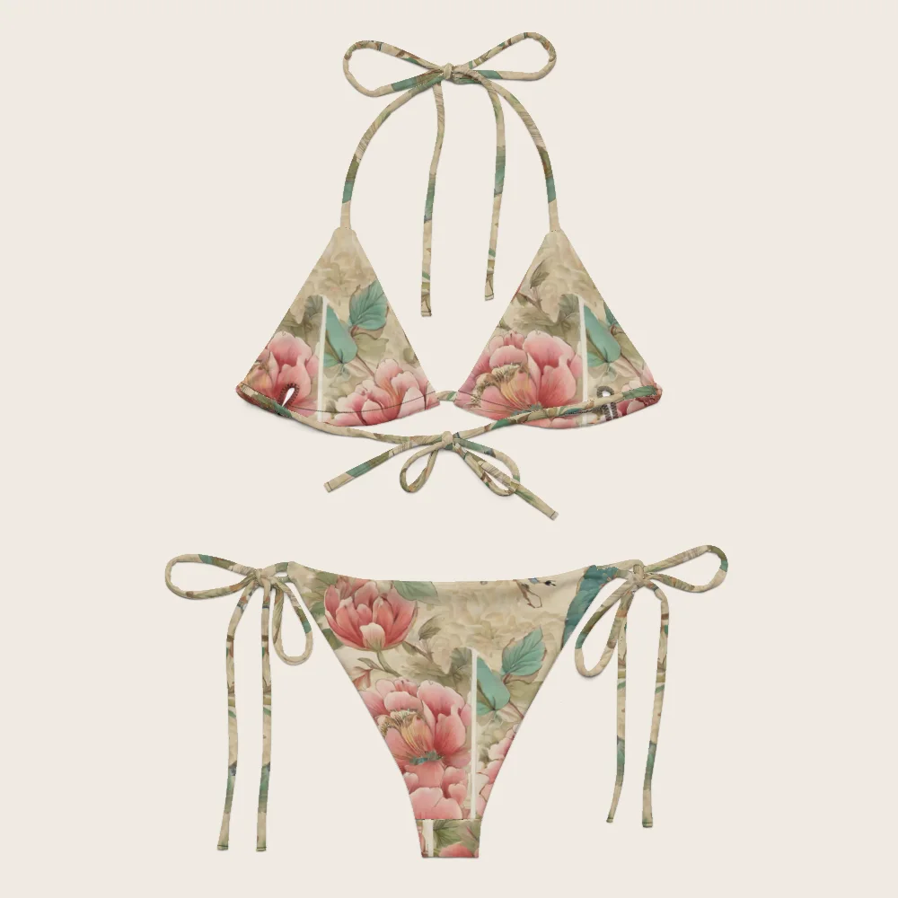 String Bikini on model