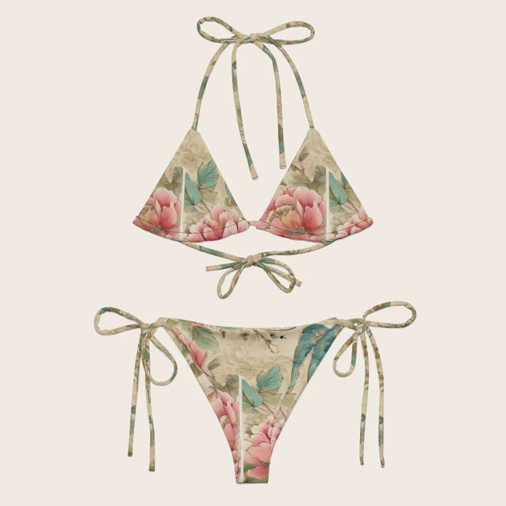 String Bikini on model