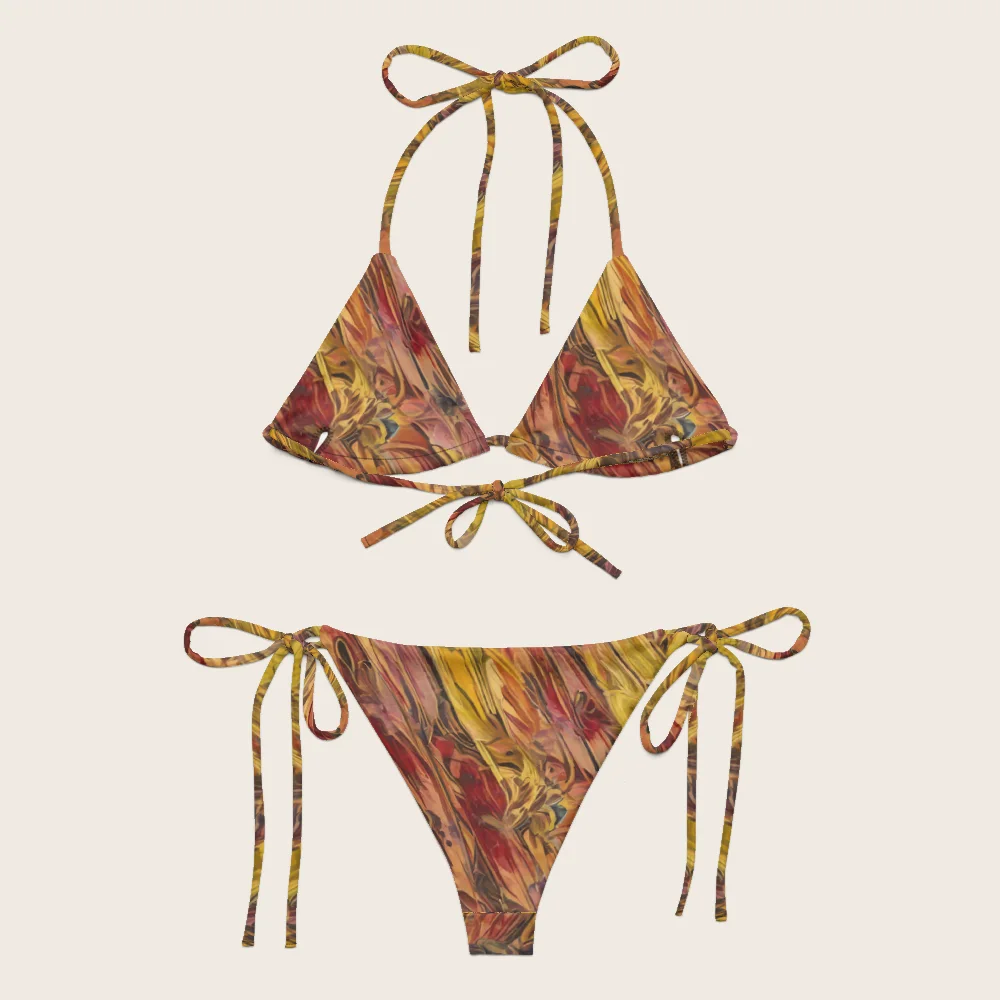 String Bikini on model