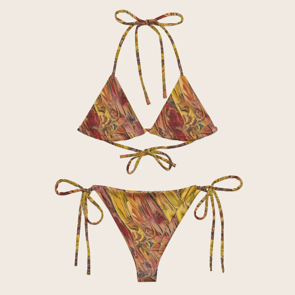 String Bikini on model