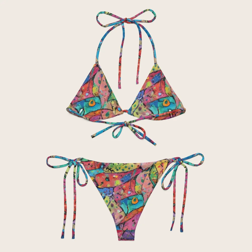 String Bikini on model