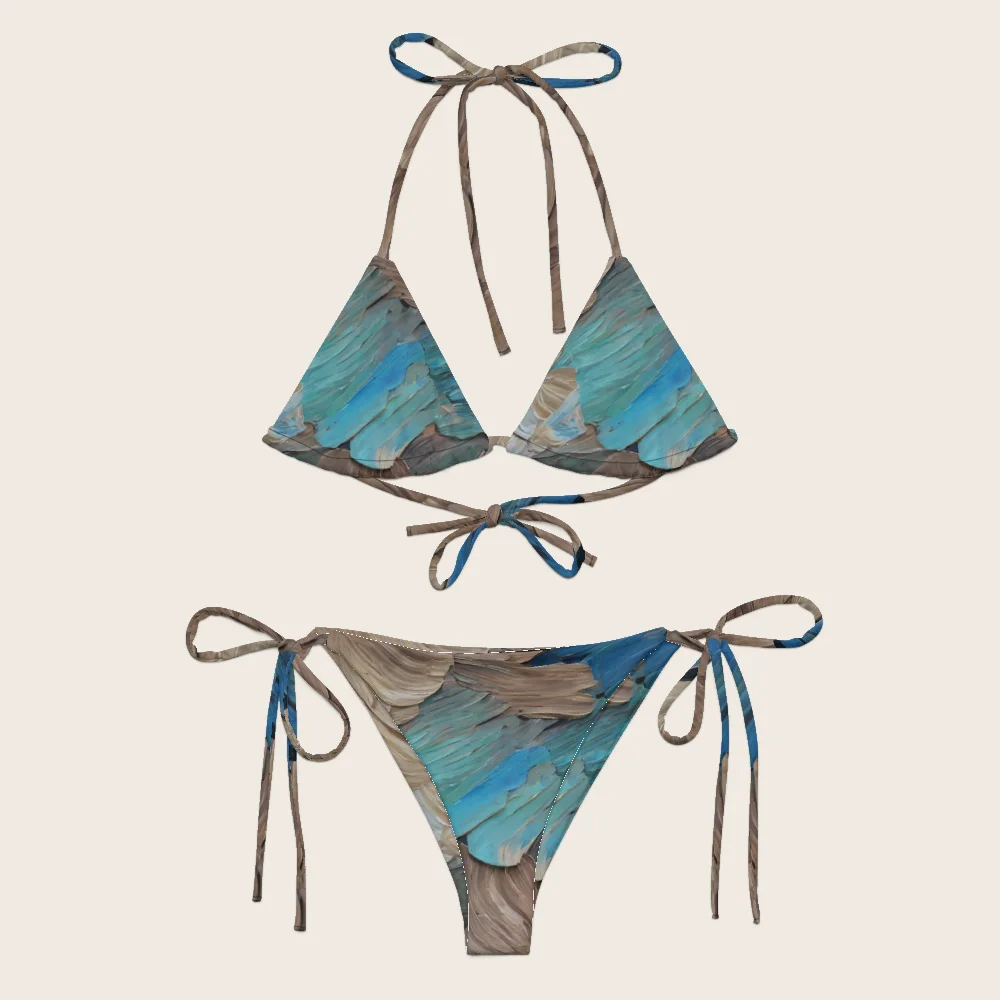 String Bikini on model