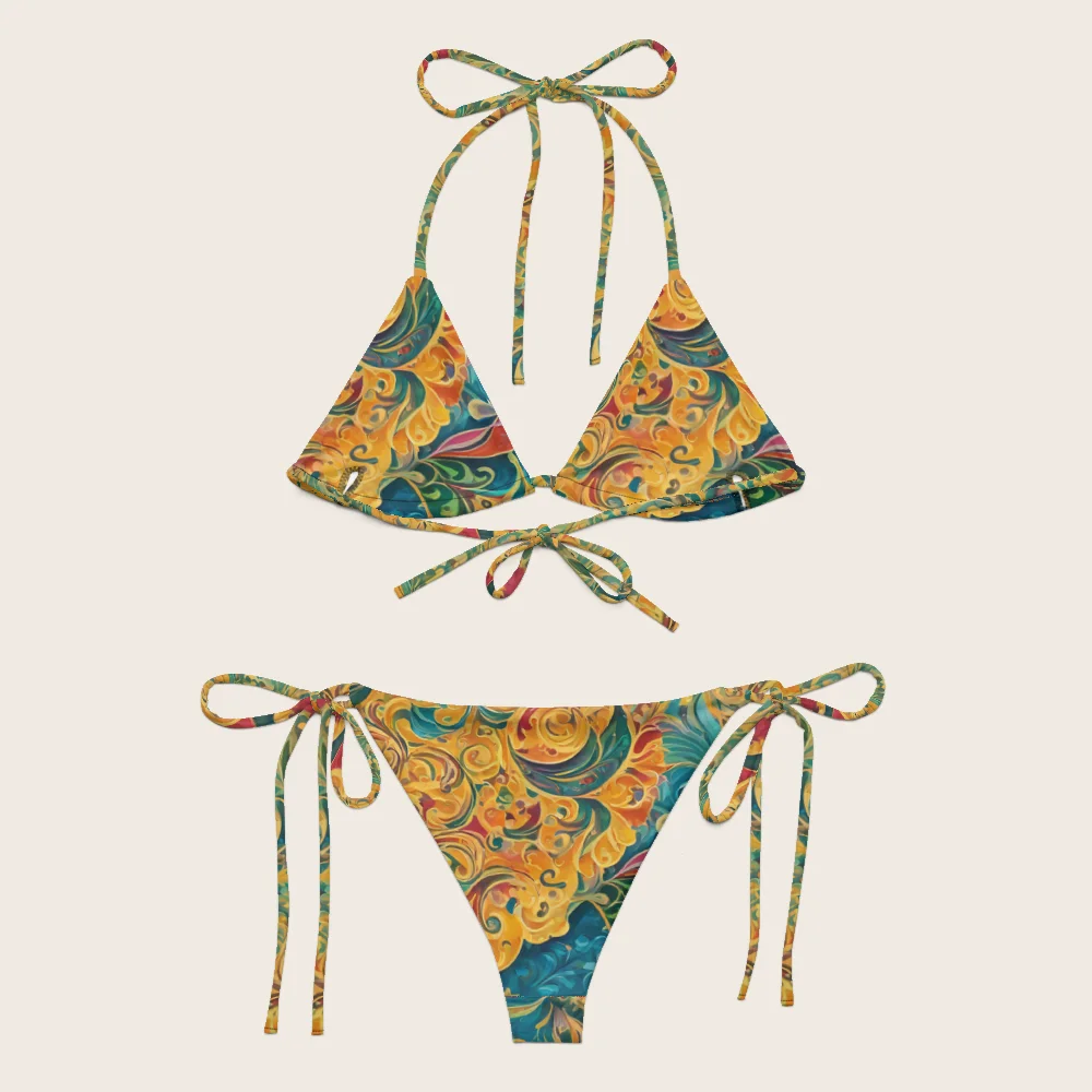 String Bikini on model