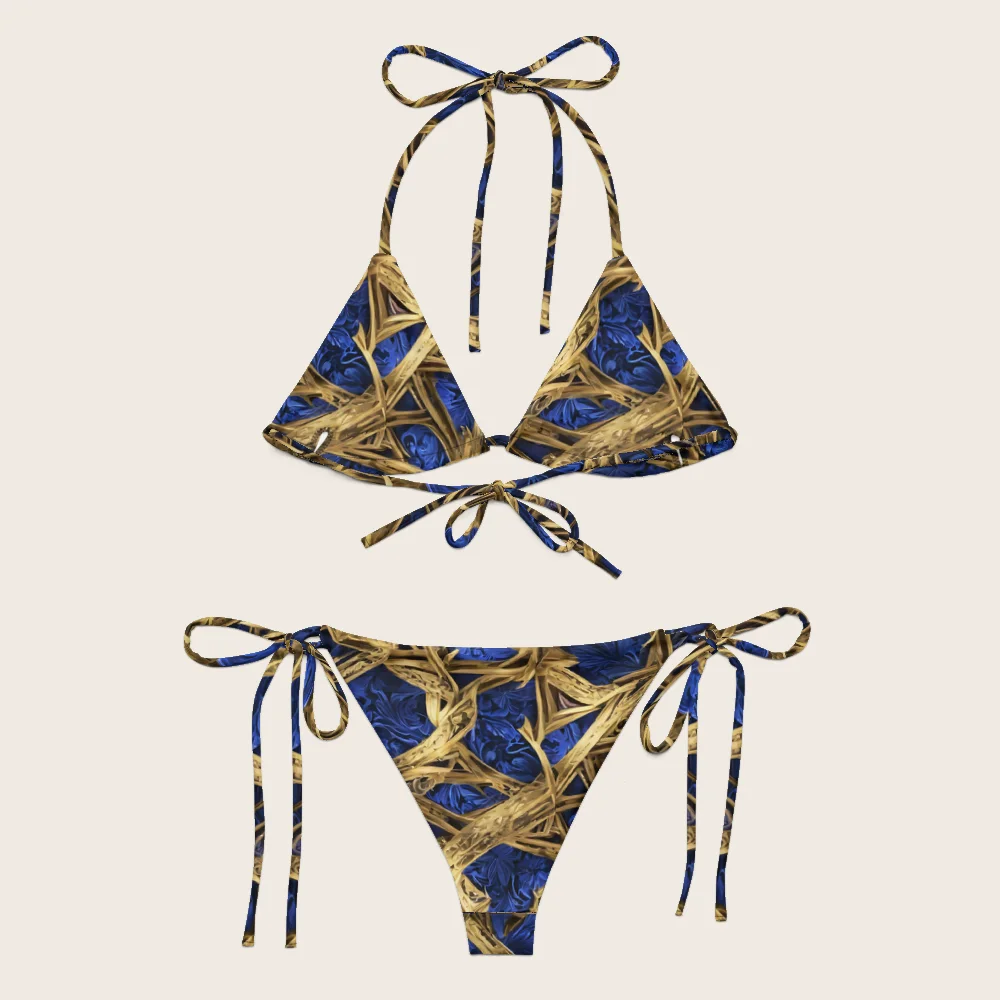 String Bikini on model