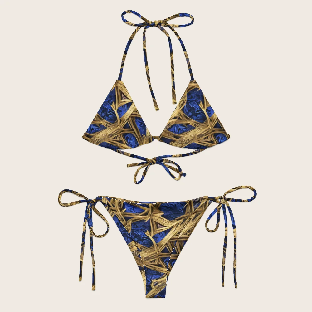 String Bikini on model